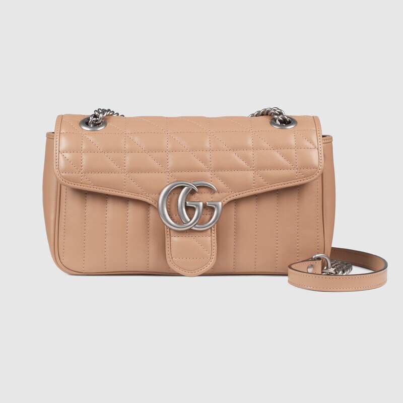 Marmont Small Matelasse Shoulder Bag 443497 Rose beige